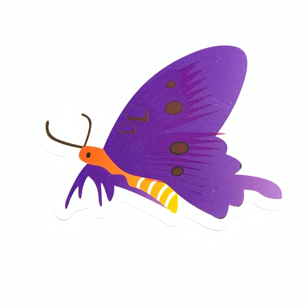 Purple Butterfly Vinyl Sticker